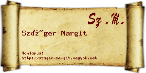 Száger Margit névjegykártya